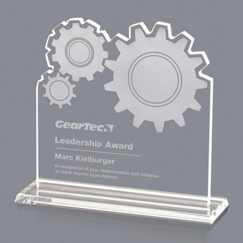 Corporate Awards - Glass Awards - Dawes Gear Abstract / Misc Crystal Award