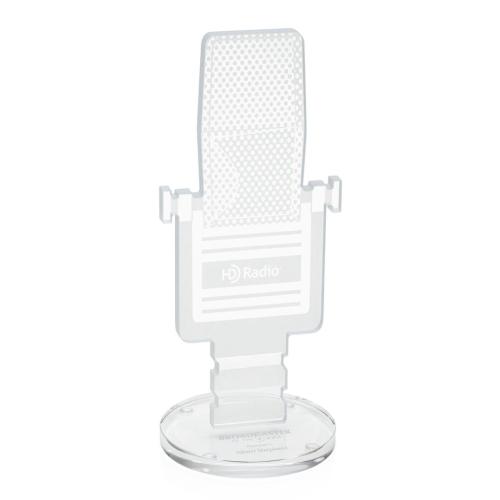 Corporate Awards - Glass Awards - Microphone Abstract / Misc Crystal Award