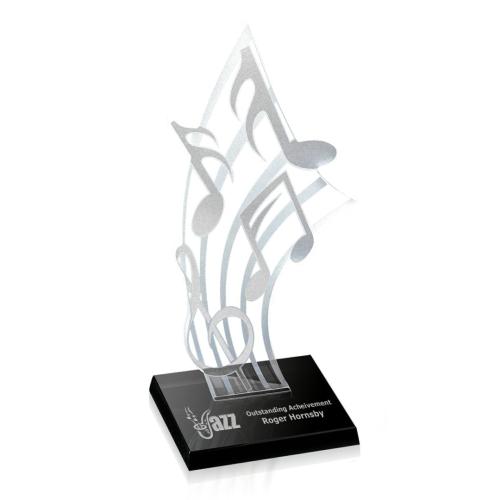 Corporate Awards - Glass Awards - Music Notes Abstract / Misc Glass Award