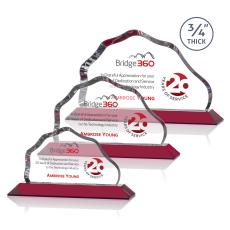 Petersen Full Color Red  Crystal Award - Full Color Awards