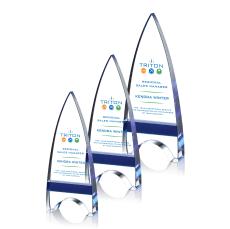 Kent Full Color Blue Arch & Crescent Crystal Award - Full Color Awards