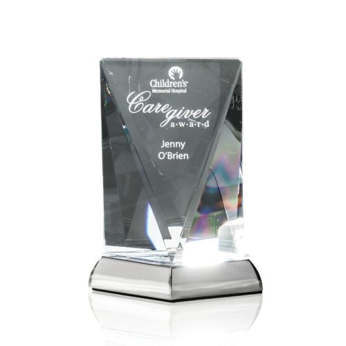 Corporate Awards - Crystal Awards - Metal and Crystal Awards - Rubicon Clear Obelisk Crystal Award