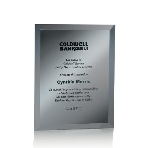 Corporate Awards - Award Plaques - Wood Plaques - Mirror Plaque - Gray