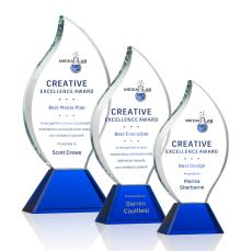 Norina Full Color Blue Flame Crystal Award - Full Color Awards