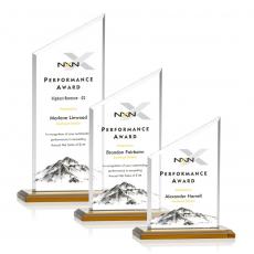 Employee Gifts - Conacher Full Color Amber Peak Crystal Award