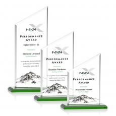 Employee Gifts - Conacher Full Color Green Peak Crystal Award
