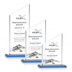 Employee Gifts - Conacher Full Color Sky Blue Peak Crystal Award