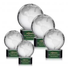 Employee Gifts - Globe Green on Paragon Spheres Crystal Award