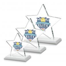 Employee Gifts - Sudbury Full Color White Star Crystal Award