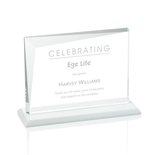Corporate Awards - Mirela White  Rectangle Crystal Award