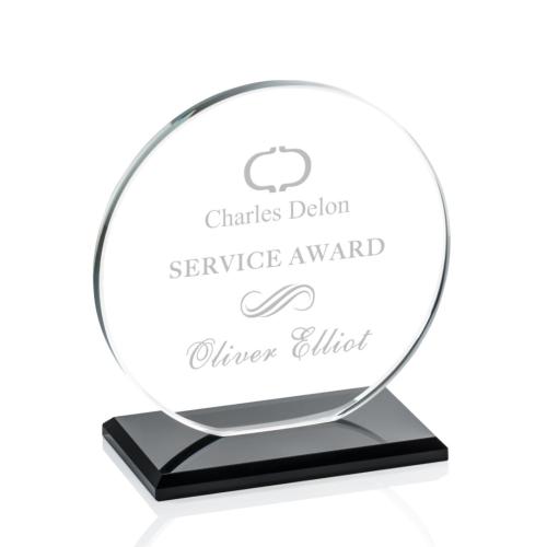 Corporate Awards - Elgin Black  Circle Crystal Award