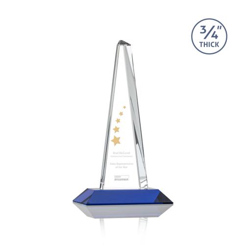 Corporate Awards - Majestic Tower Blue Pyramid Crystal Award