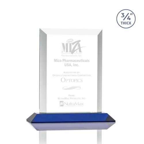 Corporate Awards - Harrington Blue  Rectangle Crystal Award