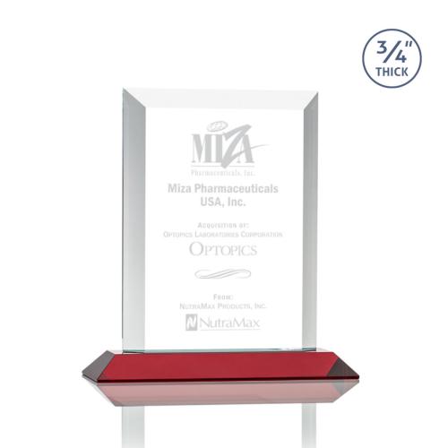 Corporate Awards - Harrington Red  Rectangle Crystal Award