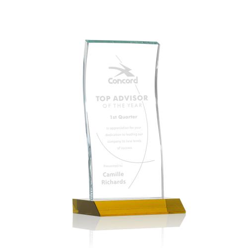 Corporate Awards - Edmonton Amber Rectangle Crystal Award