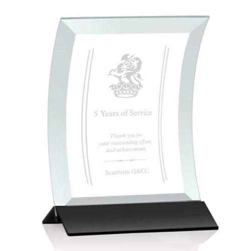 Corporate Awards - Dominga Jade/Black Arch & Crescent Glass Award