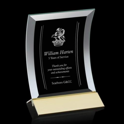 Corporate Awards - Dominga Jade/Gold Arch & Crescent Glass Award