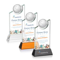 Brixton Globe Full Color Spheres Crystal Award - Crystal Awards