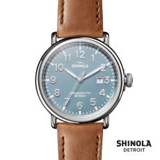 Employee Gifts - Shinola Runwell Watch - Stone Blue/Tan