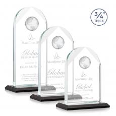 Employee Gifts - Blake Globe Black Arch & Crescent Crystal Award