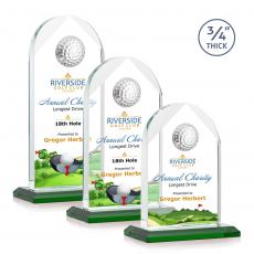 Employee Gifts - Blake Golf Full Color Green Arch & Crescent Crystal Award