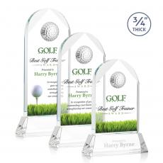 Employee Gifts - Blake Golf on Newhaven Full Color Starfire Arch & Crescent Crystal Award