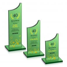 Employee Gifts - Berratini  Full Color Green Peak Crystal Award