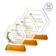Ralston Full Color Amber Crystal Award - Crystal Awards