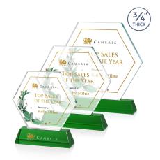 Ralston Full Color Green Crystal Award - Crystal Awards