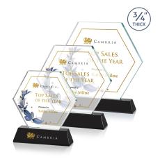Ralston Full Color Black Crystal Award - Crystal Awards