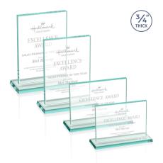 Employee Gifts - Algoma Jade 3/4" Rectangle Glass Award