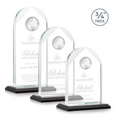 Blake Globe Black Arch & Crescent Crystal Award - Crystal Awards
