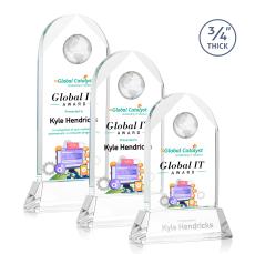 Blake Globe Full Color Starfire on Newhaven Arch & Crescent Crystal Award - Full Color Awards