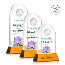 Blake Globe Full Color Amber on Newhaven Arch & Crescent Crystal Award - Full Color Awards