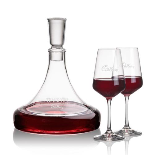 Corporate Recognition Gifts - Etched Barware - Ashby Decanter & Cannes Wine
