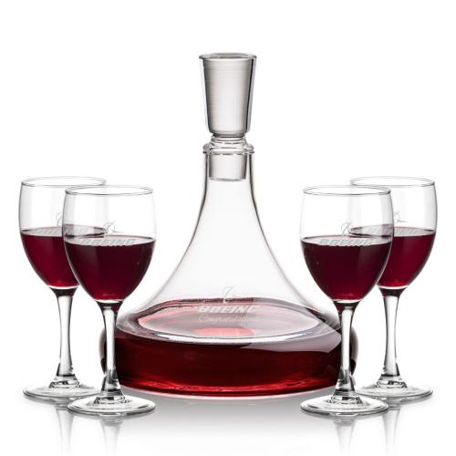 Corporate Recognition Gifts - Etched Barware - Ashby Decanter & Carberry Wine
