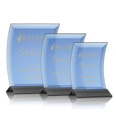 Employee Gifts - Dominga Blue/Black Arch & Crescent Crystal Award