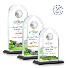 Blake Golf Full Color Black Arch & Crescent Crystal Award - Full Color Awards