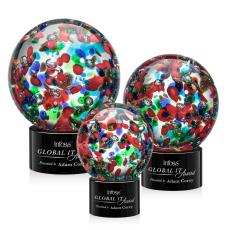 Employee Gifts - Fantasia Black on Marvel Base Spheres Glass Award