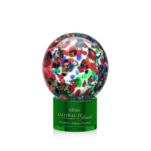 Corporate Awards - Fantasia Green on Marvel Base Spheres Glass Award