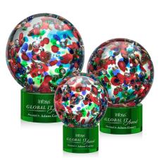 Employee Gifts - Fantasia Green on Marvel Base Spheres Glass Award