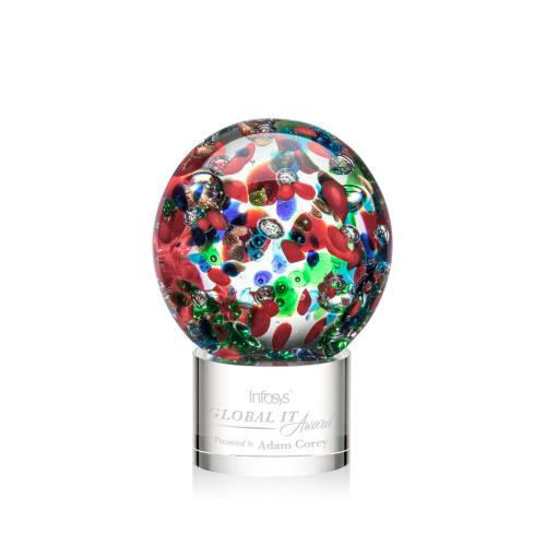 Corporate Awards - Fantasia Clear on Marvel Base Spheres Glass Award