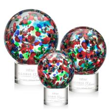Employee Gifts - Fantasia Clear on Marvel Base Spheres Glass Award