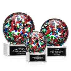 Employee Gifts - Fantasia Clear on Hancock Base Spheres Glass Award