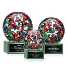 Employee Gifts - Fantasia Green on Hancock Base Spheres Glass Award