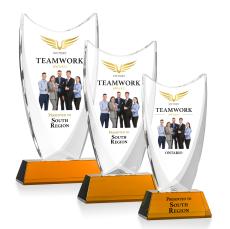 Dawkins Full Color Amber Peak Crystal Award - Crystal Awards