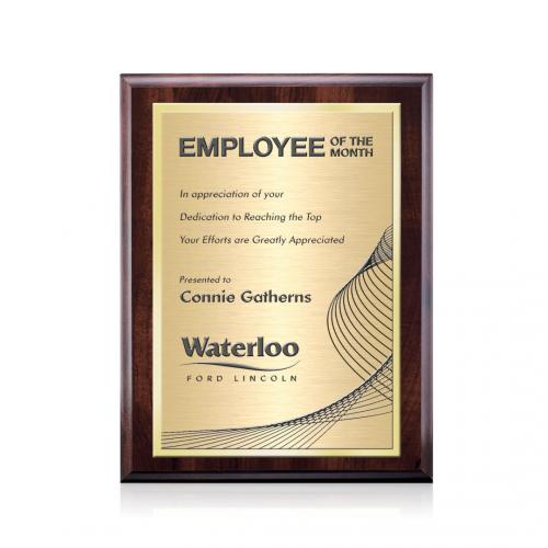 Corporate Awards - Award Plaques - Farnsworth/TexEtch - Cherry/Gold