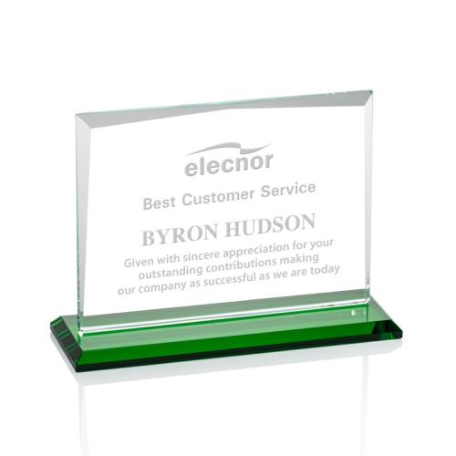 Corporate Awards - Lismore Green Rectangle Crystal Award