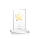 Dallas Star Clear/Gold Rectangle Crystal Award