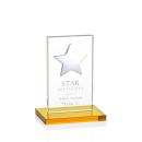 Dallas Star Amber/Silver Rectangle Crystal Award
